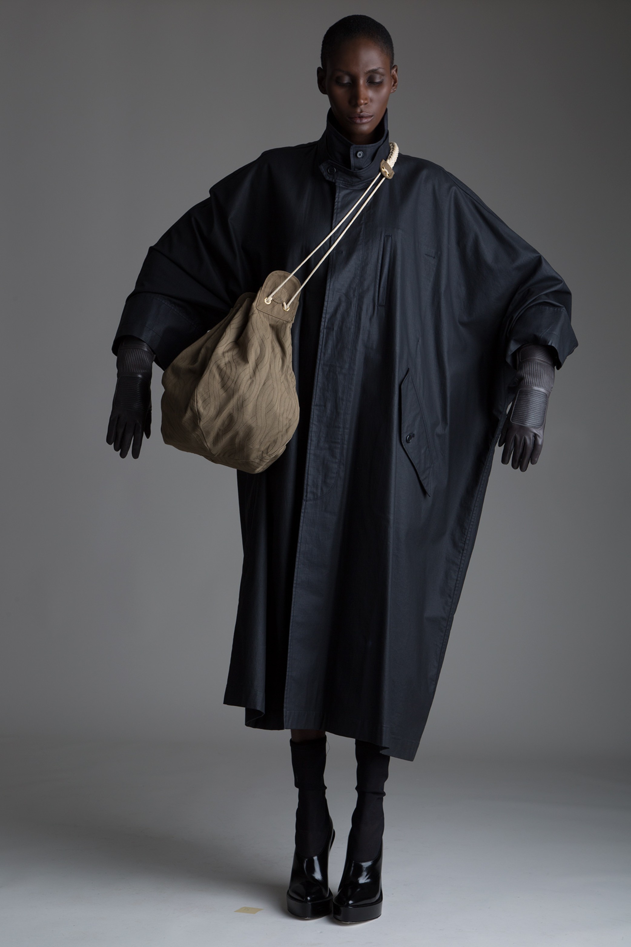 Vintage Issey Miyake Black Coated Windcoat CO78 | The New World Order